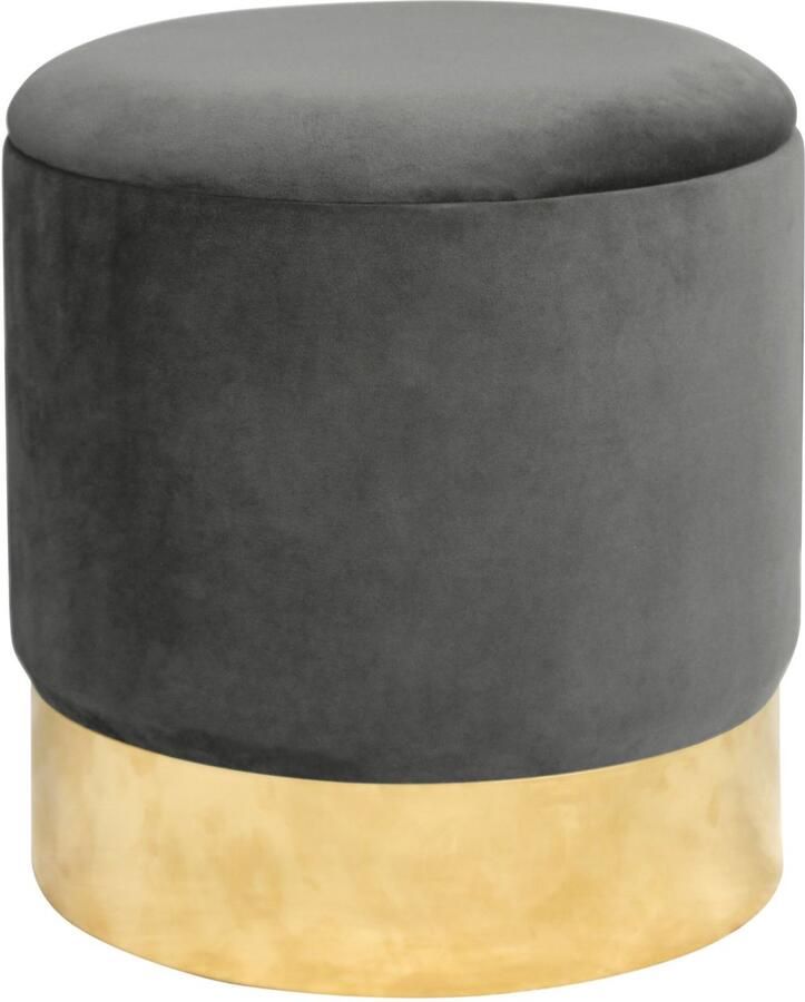 Akord Gouden Grafiet Fluwelen Poef Opening Ronde Vorm Luxe Design