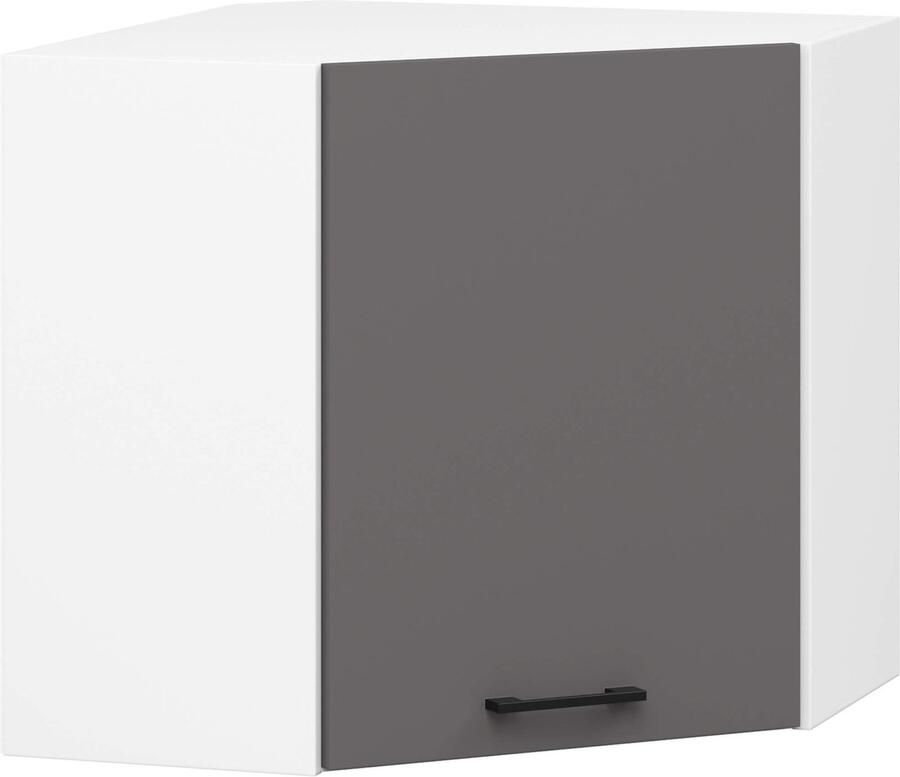 Akord Hoek Keukenkast modulaire OLIWIA W60 60 Hangkast Bovenkast Furniture Factory Wit Grafietgrijs 60 x 58 x 30 cm