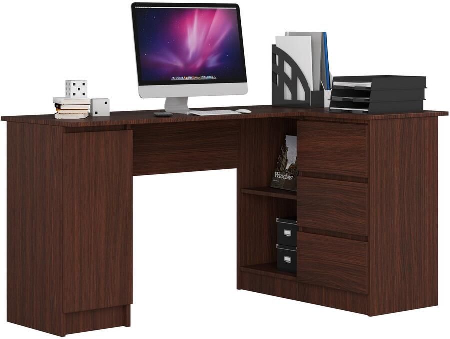 Akord Hoekbureau Rechts B20 Computerbureau Computer Tafel Bureautafel Rechts Venge 155 x 77 x 85 cm