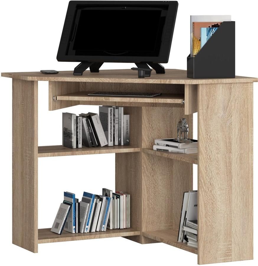 Akord Hoekbureau TED Computerbureau Computer Tafel Bureautafel Sonoma Eik 80 x 74 x 80 cm