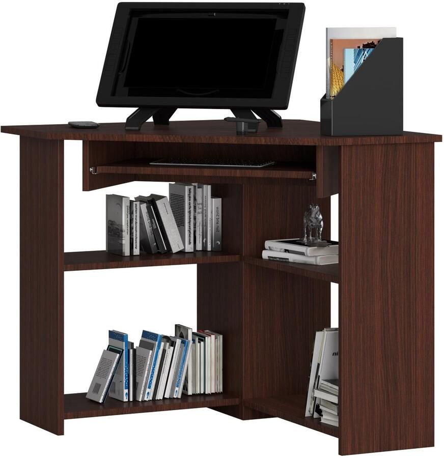 Akord Hoekbureau TED Computerbureau Computer Tafel Bureautafel Venge 80 x 74 x 80 cm