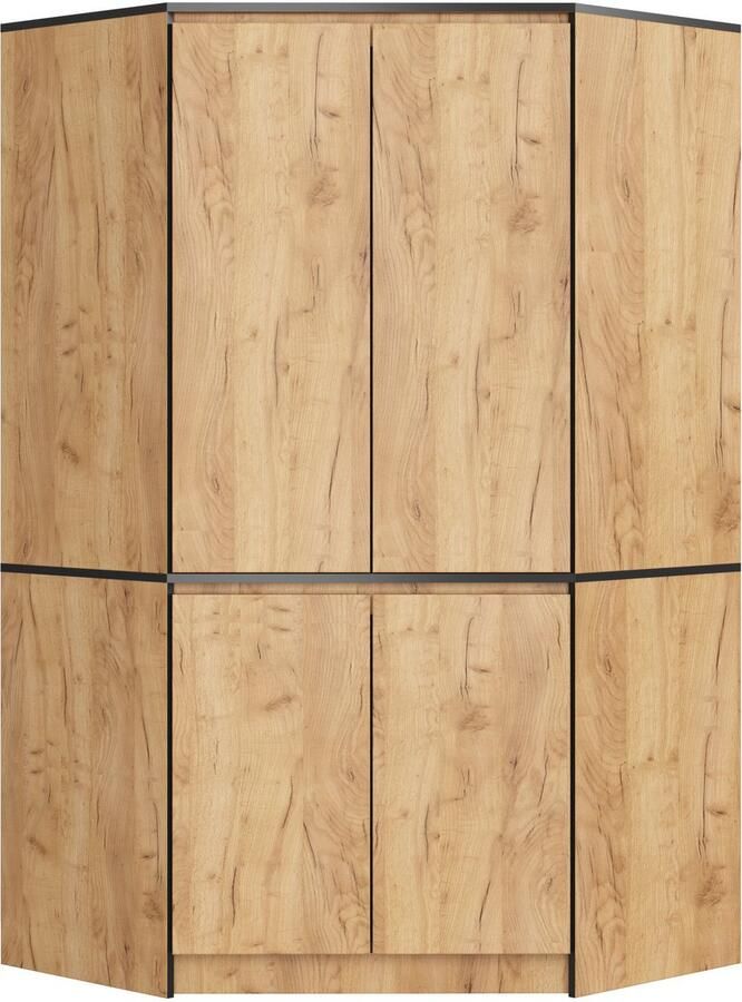 Akord Hoekkast S100 Kleidingkast met 4 Deuren Furniture Factory Craft Eik 100 x 180 x 50 cm