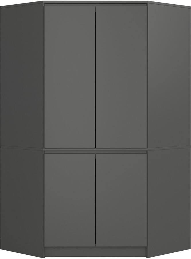 Akord Hoekkast S100 Kleidingkast met 4 Deuren Furniture Factory Grafietgrijs 100 x 180 x 50 cm