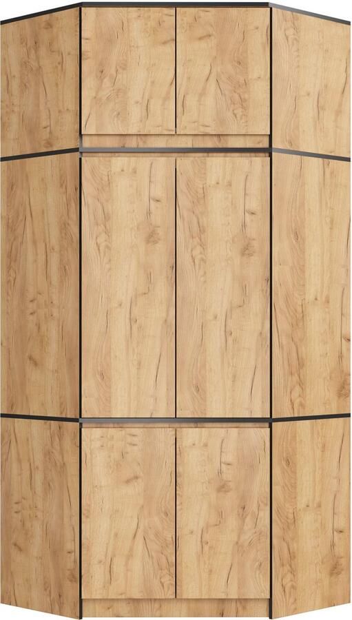 Akord Hoekkledingkast S100 met Opzetstuk Furniture Factory Craft Eik 100 x 235 x 50 cm