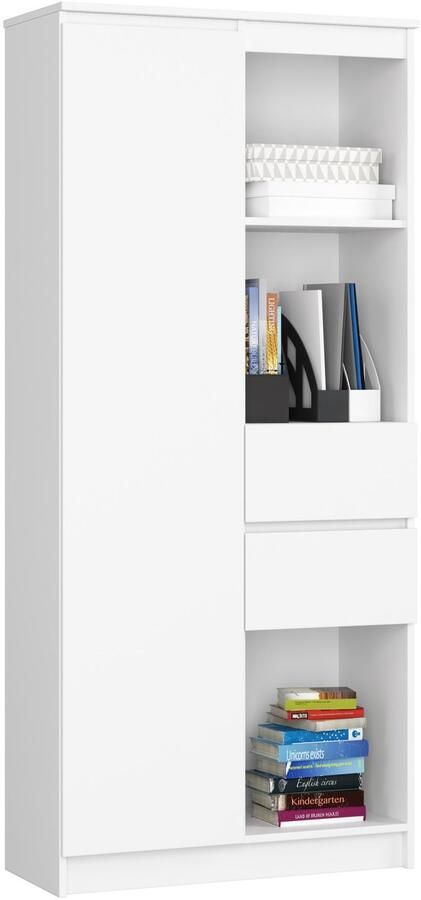 Akord Kantoorkast R15 R80 met 2 Lades en 1 Deur Furniture Factory Wit 80 x 180 x 35 cm