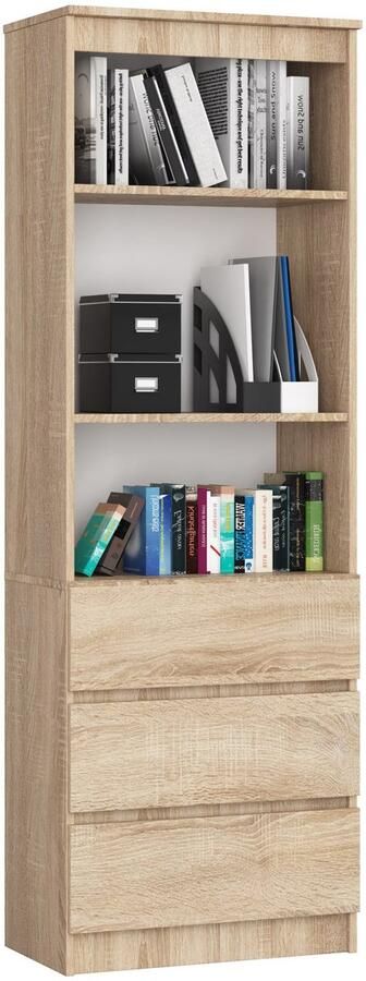 Akord Kantoorkast R60 met 3 Lades Furniture Factory Sonoma Eik 60 x 180 x 35 cm