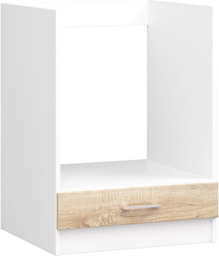 Akord Keukenkast modulaire LIMA Onderkast Ovenkast Furniture Factory Wit Sonoma Eik 60 x 82 x 55 cm