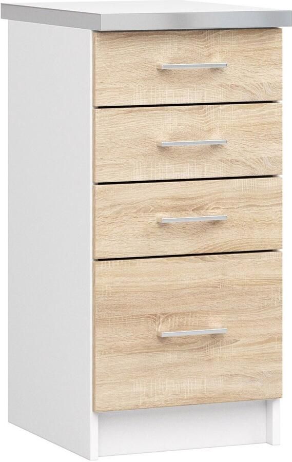 Akord Keukenkast modulaire LIMA S40 met Verkblad Onderkast met 4 Lades Furniture Factory 40 x 82 x 44 5 cm