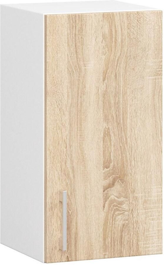 Akord Keukenkast modulaire LIMA W30 met 1 Deur Hangkast Bovenkast Furniture Factory Wit Sonoma Eik 30 x 58 x 30 5 cm