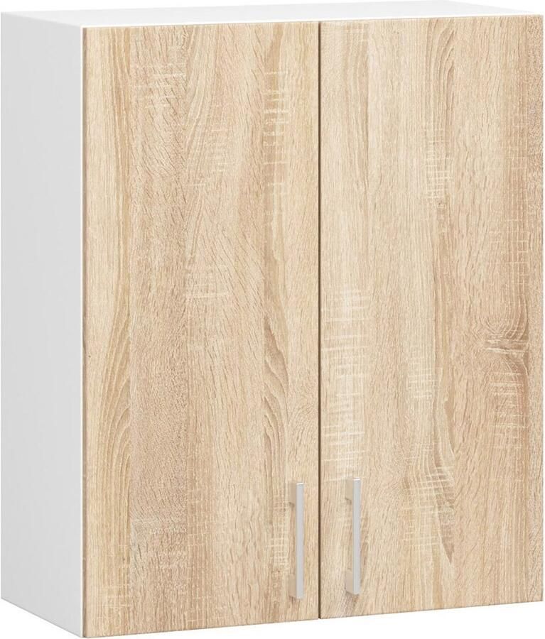 Akord Keukenkast modulaire LIMA W60 met 2 Deuren Hangkast Bovenkast Furniture Factory Wit Sonoma Eik 60 x 72 x 30 5 cm