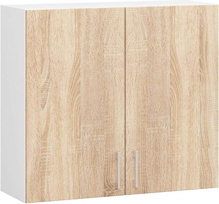 Akord Keukenkast modulaire LIMA W80 met 2 Deuren Hangkast Bovenkast Furniture Factory Wit Sonoma Eik 80 x 72 x 30 5 cm