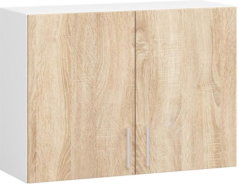 Akord Keukenkast modulaire LIMA W80 met 2 Deuren Hangkast Bovenkast Furniture Factory Wit Sonoma Eik 80 x 58 x 30 5 cm