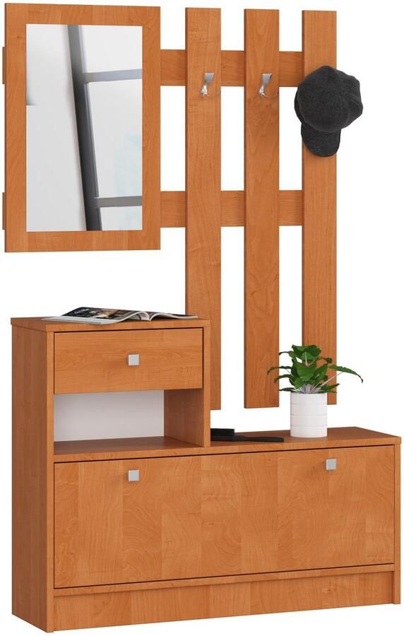 Akord Klassieke Halmeubelset Olijfhout Inclusief Spiegel en Opslagmogelijkheden Zelfmontage 90 cm Breed