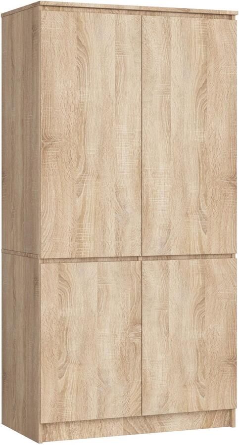 Akord Kledingkast S90 met 4 Deuren Furniture Factory Sonoma Eik Moderne 180x90x51 cm