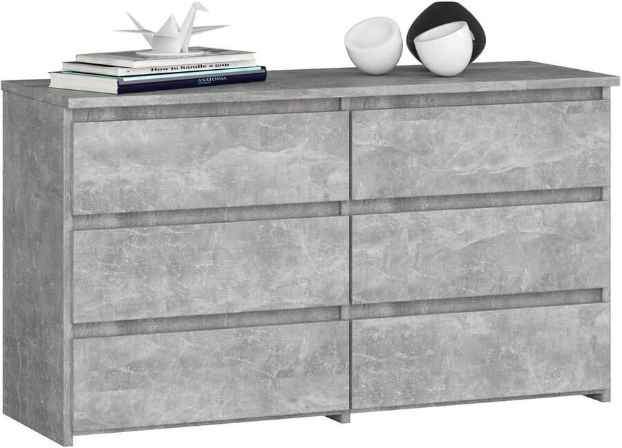 Akord Ladekast CL100 met 6 Lades Furniture Factory Beton Grijs 100 x 57 x 35 cm