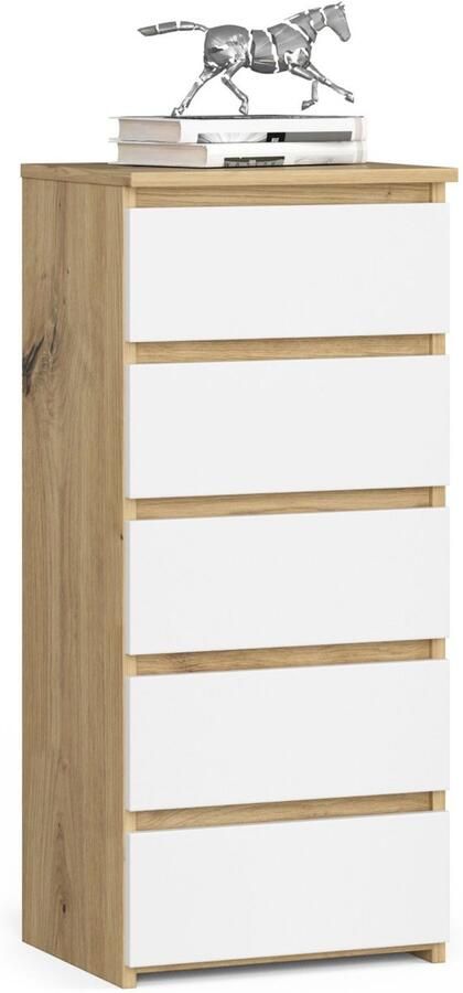 Akord Ladekast CL5 met 5 Lades Furniture Factory Artisan Eik Wit 40 x 92 x 35 cm