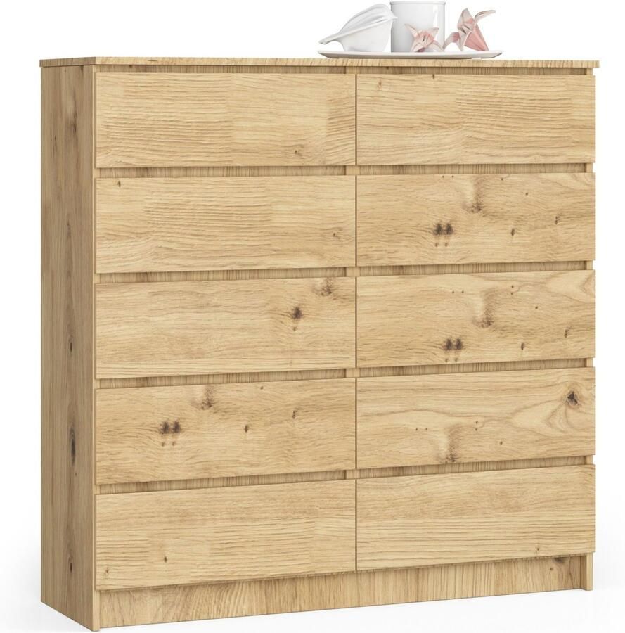 Akord Ladekast K120 met 10 Lades Furniture Factory Artisan Eik 120 x 121 x 40 cm