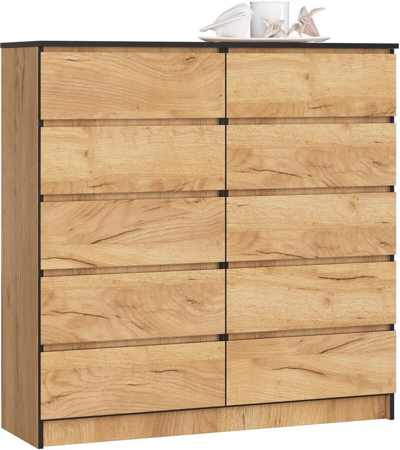 Akord Ladekast K120 met 10 Lades Furniture Factory Craft Eik 120 x 121 x 40 cm