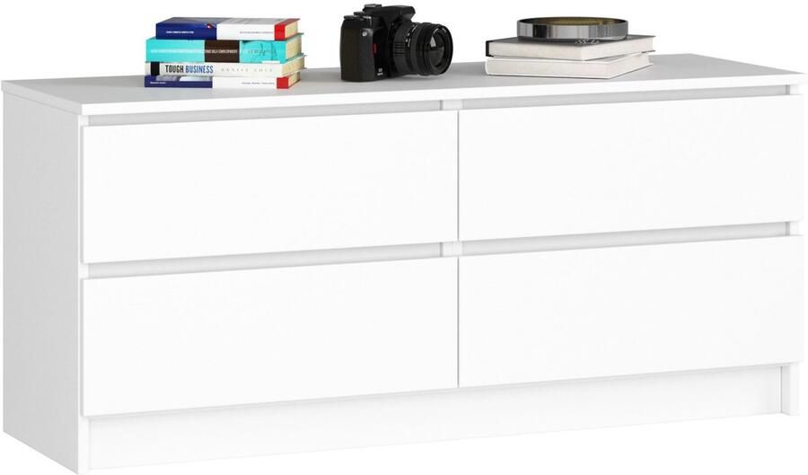 Akord Ladekast K120 met 4 Lades Furniture Factory Wit 120 x 55 x 40 cm