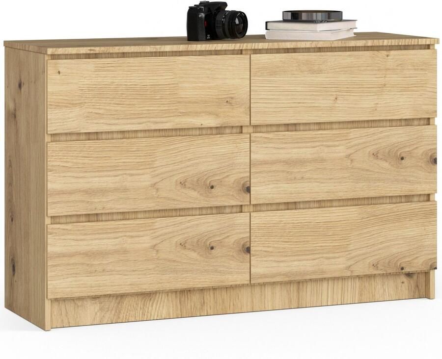 Akord Ladekast K120 met 6 Lades Furniture Factory Artisan Eik 120 x 77 x 40 cm