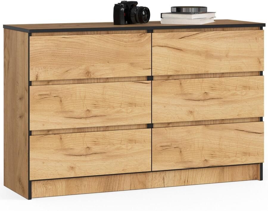 Akord Ladekast K120 met 6 Lades Furniture Factory Craft Eik 120 x 77 x 40 cm