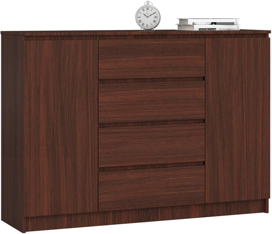 Akord Ladekast K140 met 4 Lades en 2 Deuren Furniture Factory Venge 138 x 99 x 40 cm