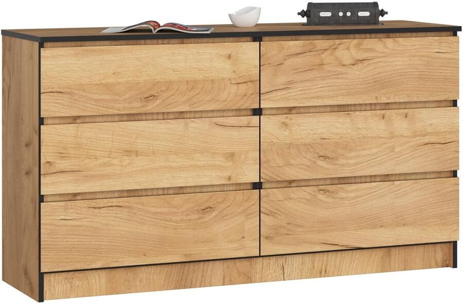 Akord Ladekast K140 met 6 Lades Furniture Factory Craft Eik 138 x 77 x 40 cm