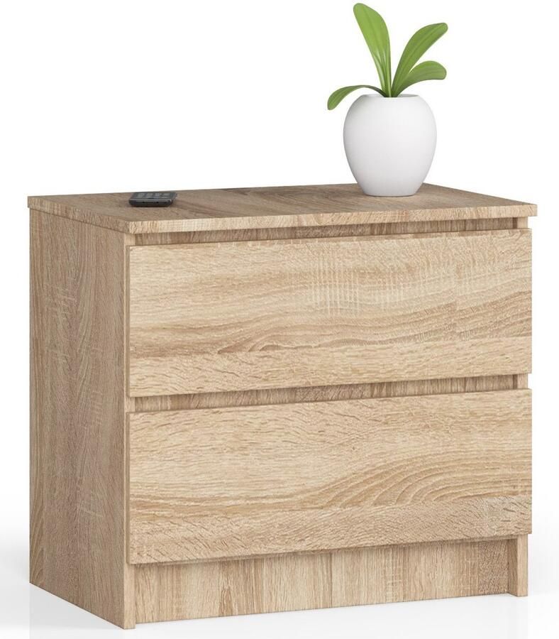 Akord Sonoma Eiken Dressoir 60cm 2-laden Zelfmontage ABS-randen Mat Afwerking