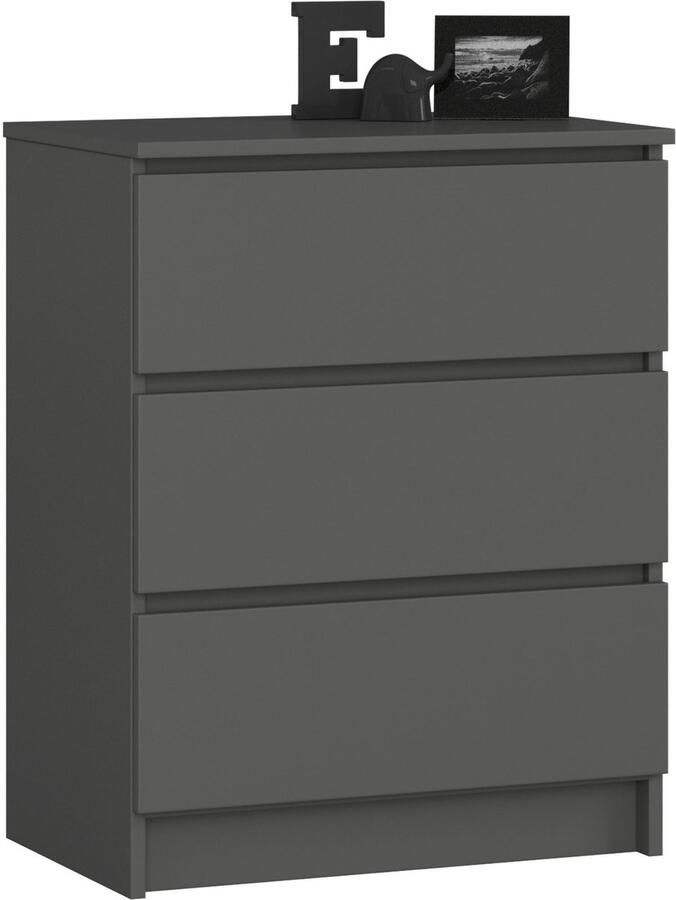 Akord Ladekast K60 met 3 Lades Furniture Factory Grafietgrijs 60 x 77 x 40 cm