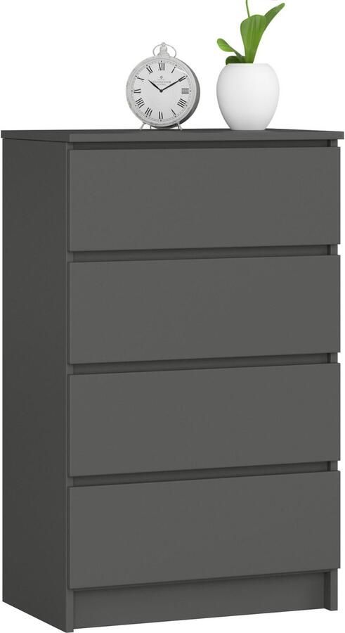 Akord Ladekast K60 met 4 Lades Furniture Factory Grafietgrijs 60 x 99 x 40 cm