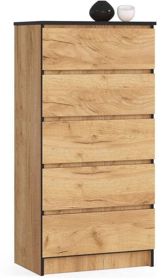 Akord Ladekast K60 met 5 Lades Furniture Factory Craft Eik 60 x 121 x 40 cm