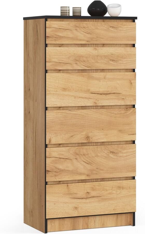 Akord Ladekast K60 met 6 Lades Furniture Factory Craft Eik 60 x 130 x 40 cm