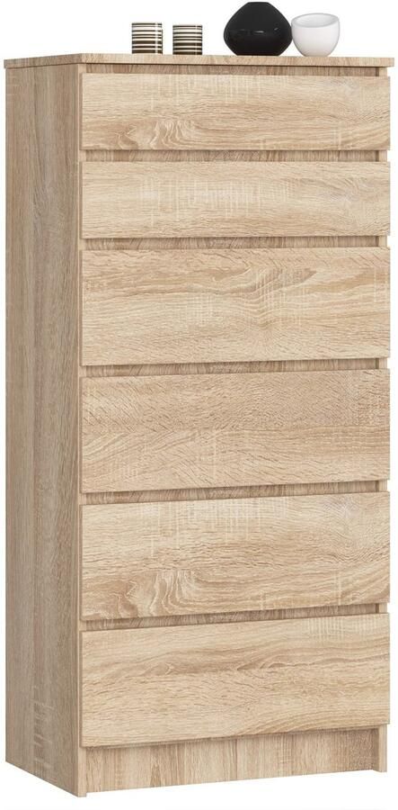 Akord Ladekast K60 met 6 Lades Furniture Factory Sonoma Eik 60 x 130 x 40 cm