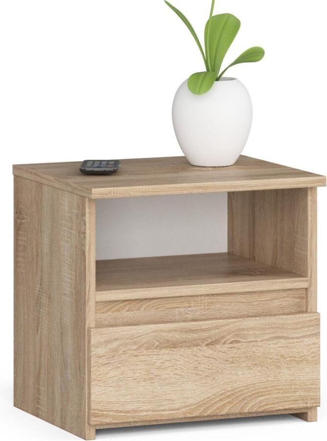Akord Sonoma Eik Nachtkastje Stijlvolle Opbergoplossing met 1 Lade en Plank Zelfmontage Eik Sonoma