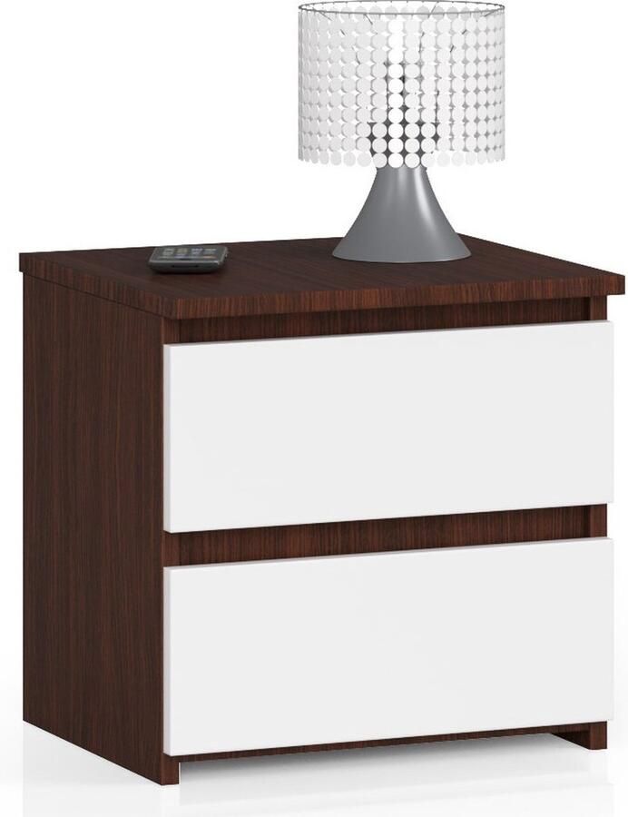 Akord Nachtkastje CL2 met 2 Lades Furniture Factory Venge Wit 40 x 40 x 35 cm