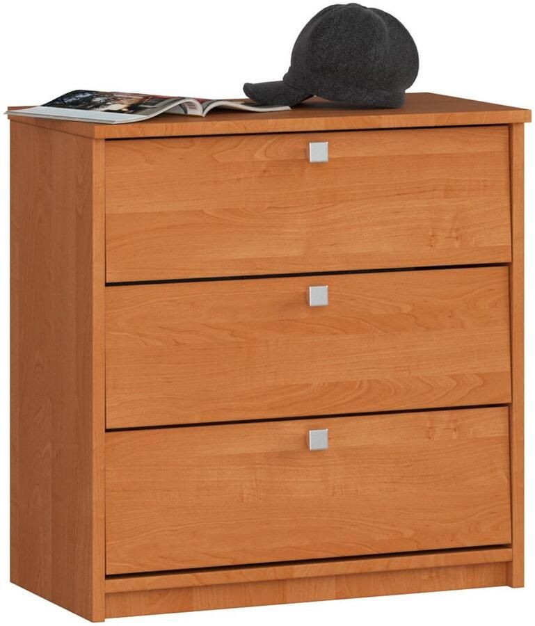 Akord Olieshouten Schoenenkast MINI met 3 Kanteldeuren 60 cm Brede Klassieke Opbergoplossing