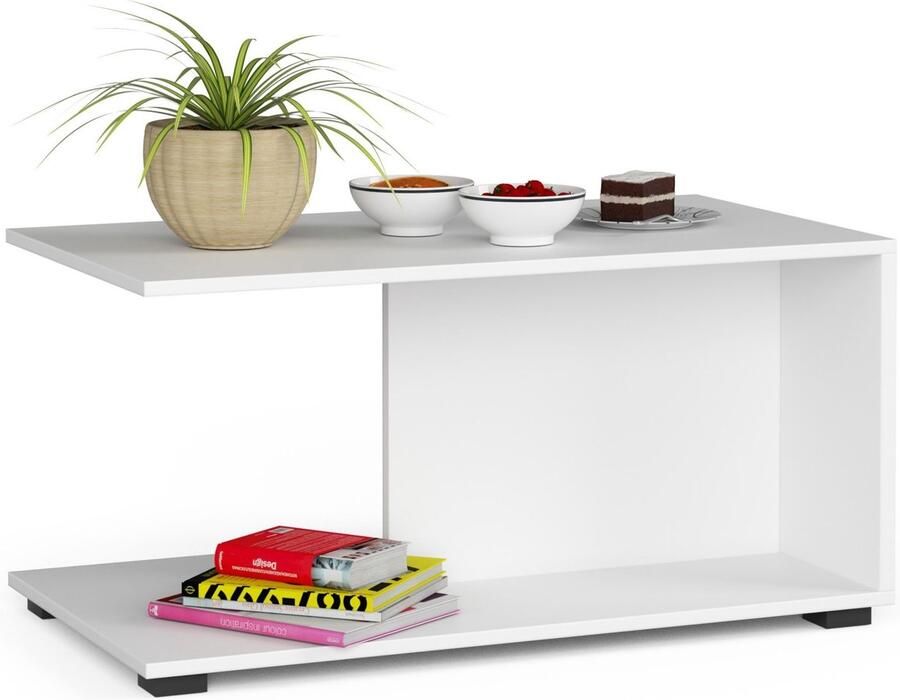 Akord Salontafel Koffietafel MARGO Furniture Factory Wit 90 x 45 x 50 cm