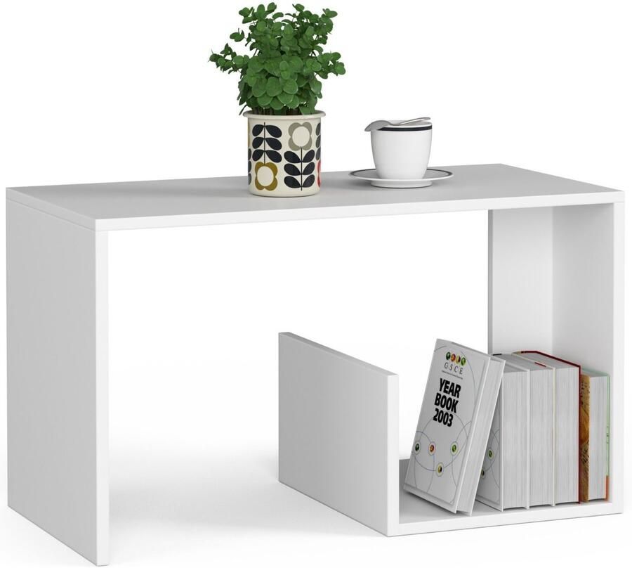 Akord Witte Koffietafel Paul Stijlvolle Mat Witte Afwerking voor Moderne Interieurs