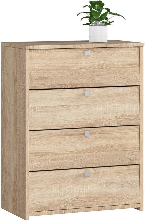 Akord Sonoma Eiken Schoenenkast met 4 Klapdeuren 60 cm Brede Opbergruimte