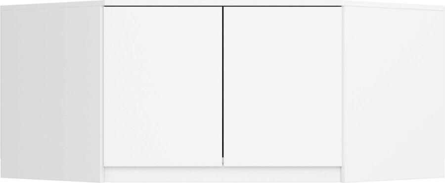 Akord Witte Bovenbouwkast voor Kasten S100 2 Deuren 3 Planken 100x55x50cm Gefabriceerd in Mat Gelamineerd Spaanplaat Biedt Extra Opslagruimte Zelfmontage ABS Randen