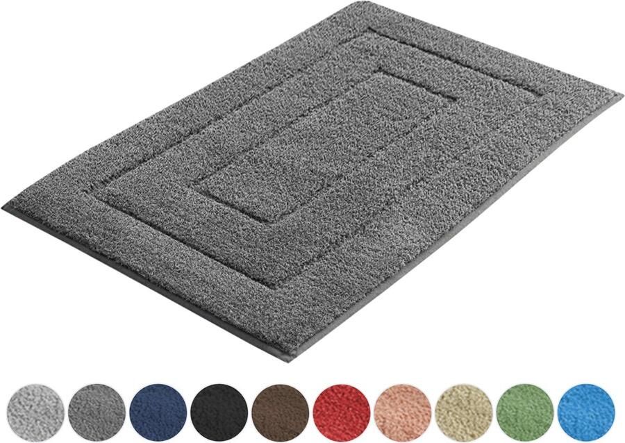 AKSA Home Badmat 50x80 cm Douchemat antislip Badmat antislip Badkamermat Vloerkleed Donkergrijs
