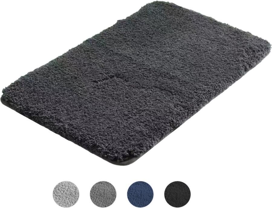 AKSA Home Badmat 50x80 cm Douchemat antislip Badmat antislip Badkamermat Vloerkleed Donkergrijs