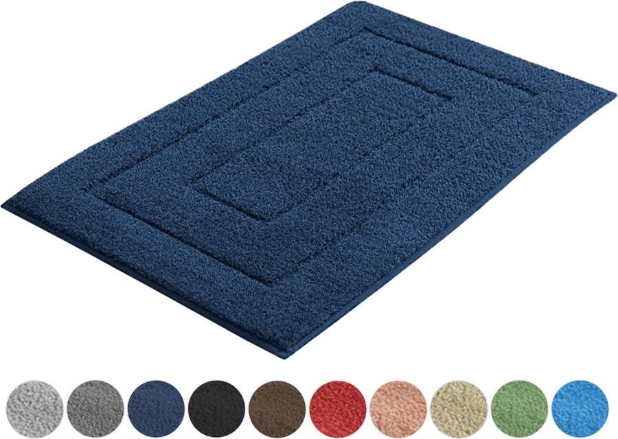 AKSA Home Badmat 50x80 cm Douchemat antislip Badmat antislip Badkamermat Vloerkleed Donkerblauw