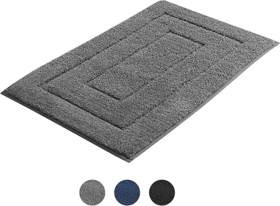 AKSA Home Badmat 60x90 cm Douchemat antislip Badmat antislip Badkamermat Vloerkleed Donkergrijs