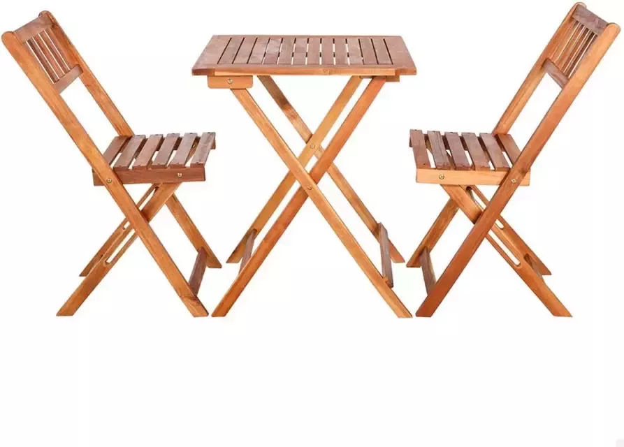 Aktive Acacia Houten Tafel En Twee Stoelen Set