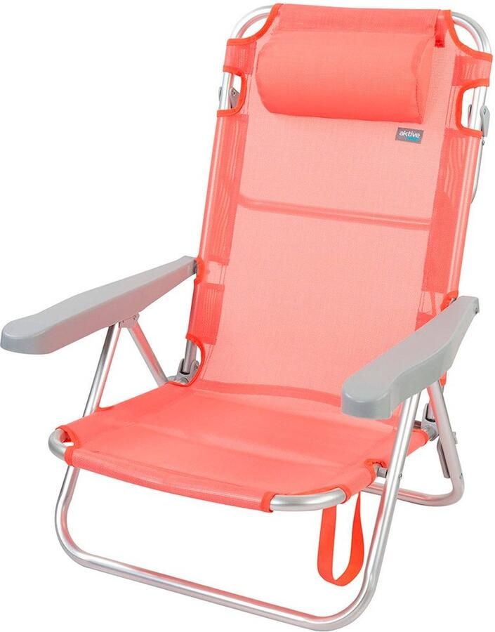 Aktive Beach Aluminium Klapstoel Met Meerdere Posities Oranje