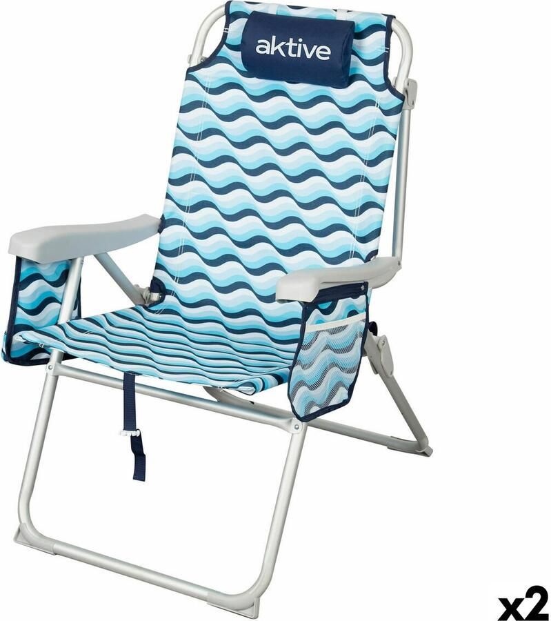 Aktive Strandstoel 48 x 95 x 78 cm (2 Stuks)