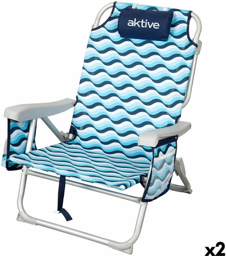 Aktive Strandstoel 50 x 80 x 58 cm (2 Stuks)