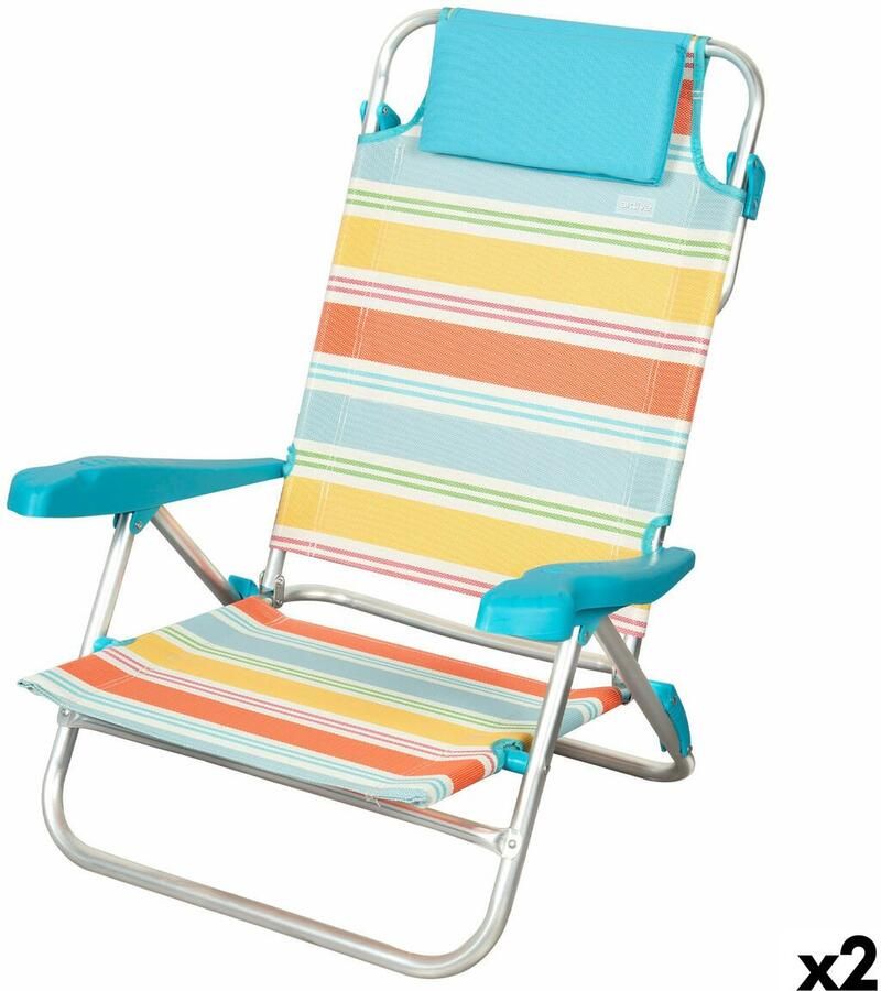 Aktive Strandstoel Multicolour 48 x 90 x 60 cm (2 Stuks)