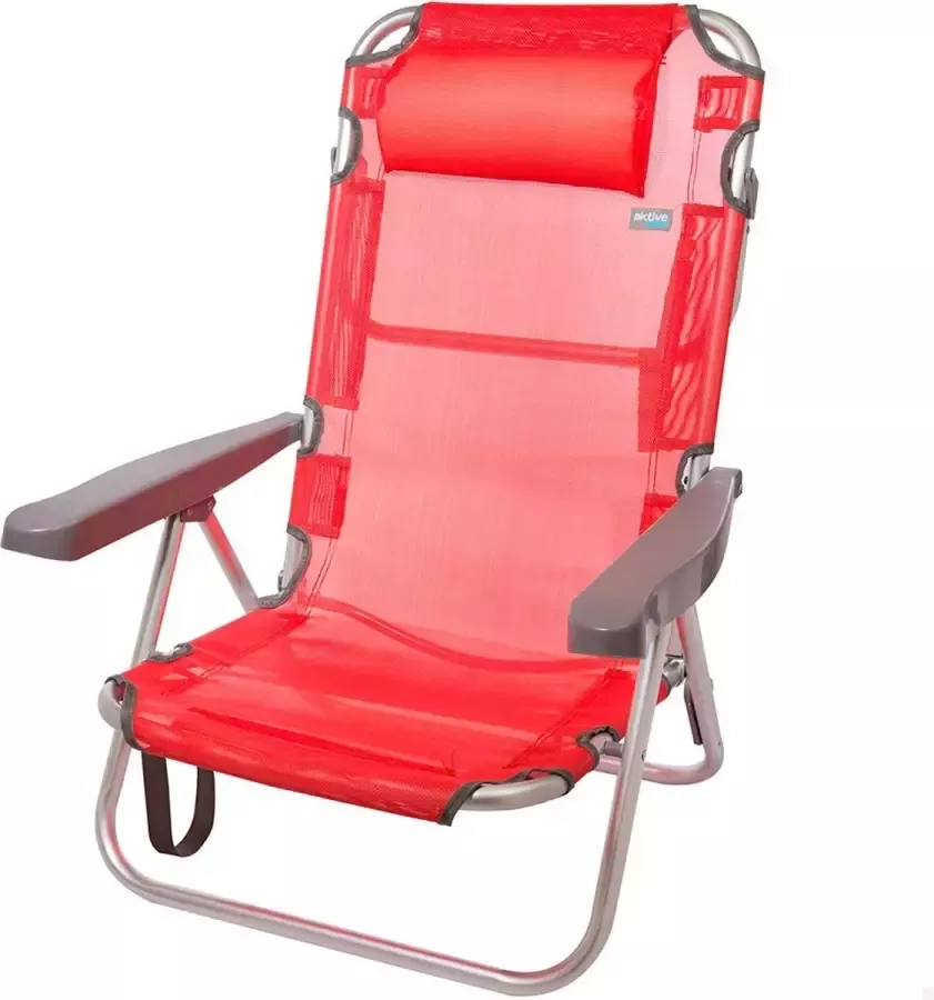 Aktive Klapstoel Multi-position Aluminium 62x48x83 Cm Rood 62 x 48 x 83 cm